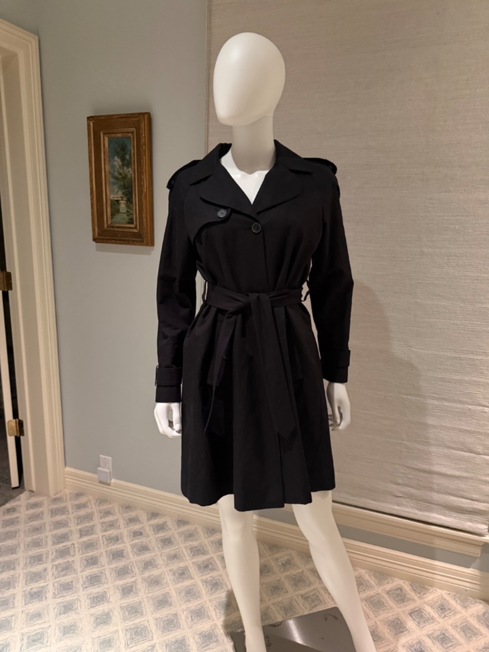 Sandro Paris Aubergine Cotton Linen Belted Trench Coat Size 38